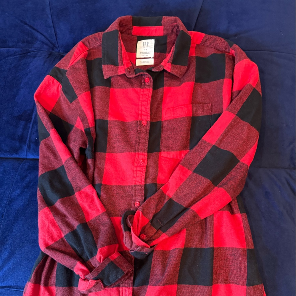 GAP Girls/Teen 14-16 Flannel Long-Sleeve